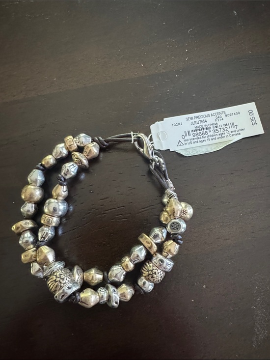 Lucky Brand Jewelry - Two-Strand Silver mixed Metal Bead Bracelet